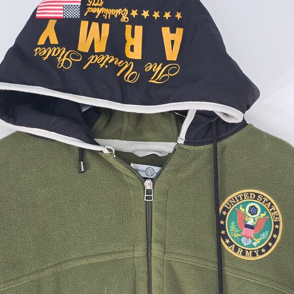 Bradford Exchange Green Army Hooded Fleece Jacket - Picture 3 of 8